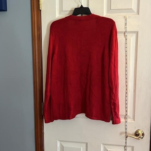 Merona-size XL-Red Long sleeve cardigan sweater. 55% acrylic, 45% cotton. - Picture 2 of 7